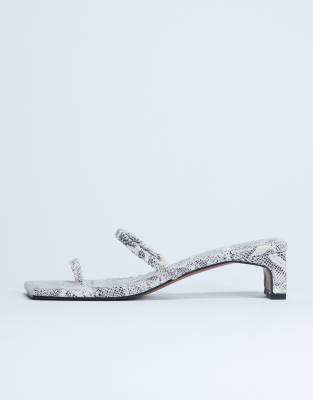 Topshop - Ivy - Sandalen mit mittelhohem Absatz in Schlangenleder-Optik-Bunt