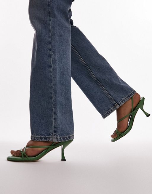 Topshop - Iyla - Grønne højhælede sandaler med stropper