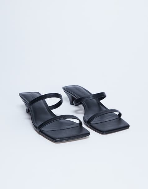 Topshop Izzy cone heel mule in black - view 1