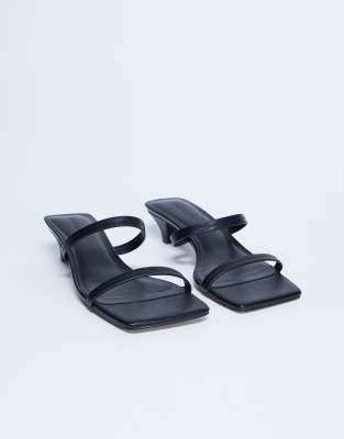 Topshop - Izzy - Mules in Schwarz mit kegelförmigem Absatz