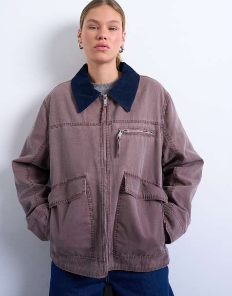Topshop - Jack met contrasterende kraag in paars - view 1