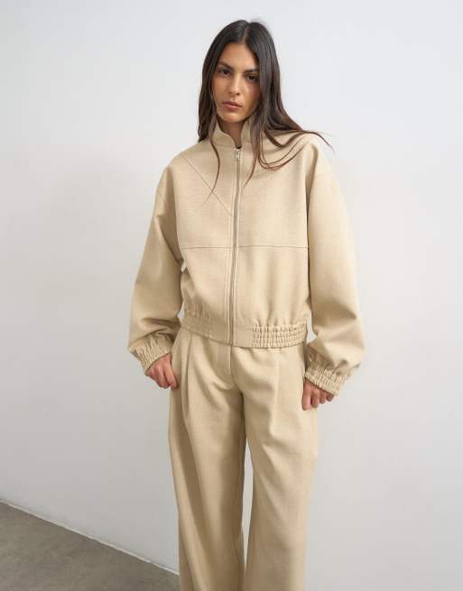 Co-ord set in zandkleur, 3 van 3