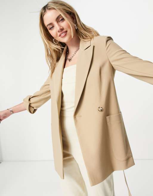 Topshop – Jacka i slouchy passform av twill