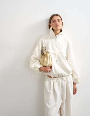 Jacke aus Modal in Ecru, Kombiteil-Weiß Weiß 44