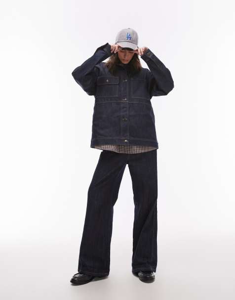 Topshop – Jacke im Arbeitsstil in Indigoblau - view 1