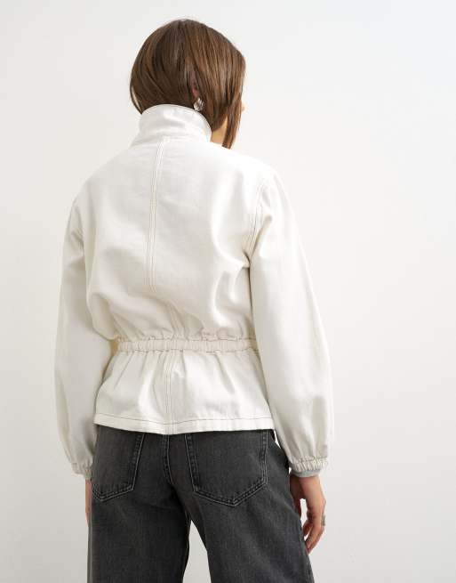 Topshop Jacke mit elastischem Bund und Stehkragen in Bone, 4 von 4