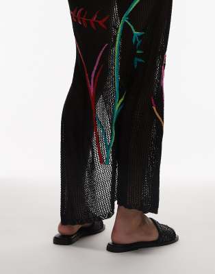 Topshop Jackie Flat Weave Sandals In Black