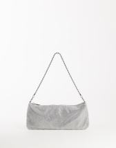 Topshop Jackie small diamante shoulder bag in silver