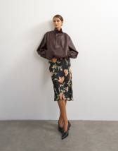 Topshop jacquard 90s length skirt in spot floral print