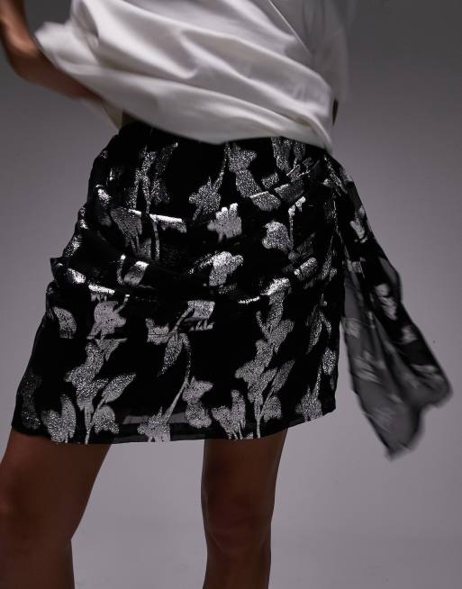 Silver shop jacquard skirt