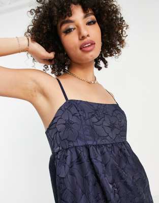 navy jacquard dress