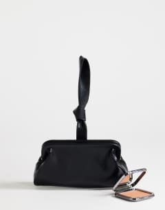 Model wearing Jade mini loop grab bag in black
