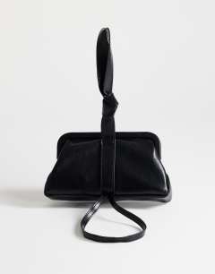 Model wearing Jade mini loop grab bag in black
