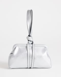 Jade mini loop grab bag in silver