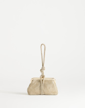 Topshop Jade wristlet grab bag in gold diamante