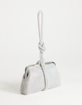 Topshop Jade wristlet grab bag in silver diamante
