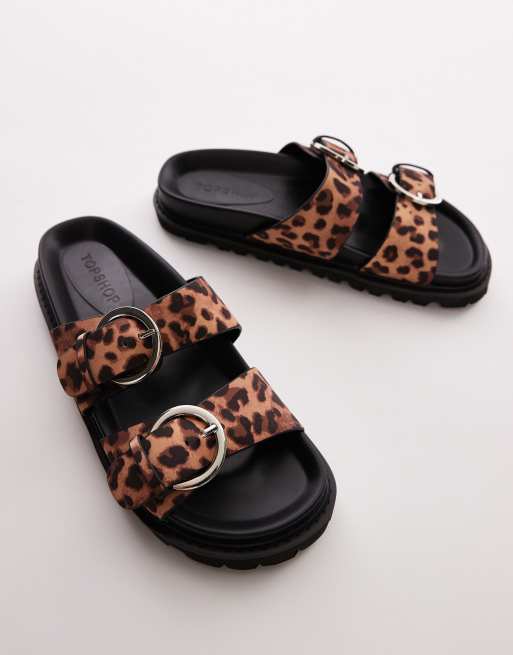 Leopard print sandals topshop hot sale