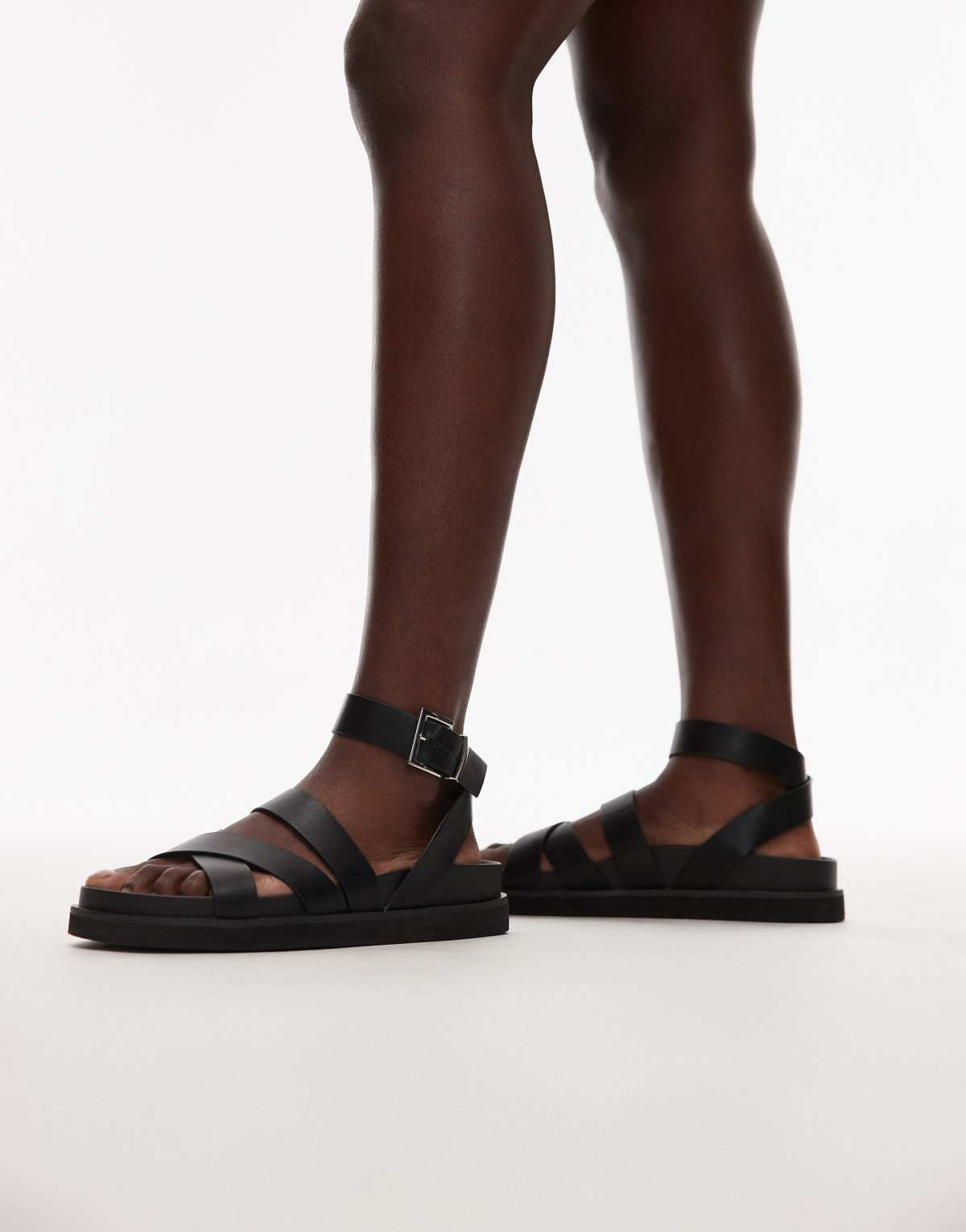 Topshop Jady flat sandal in black