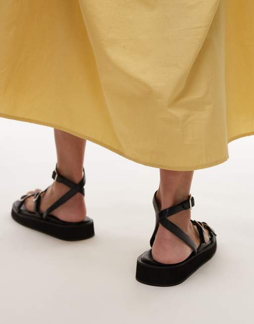 Topshop – Jake – Czarne sandały ze sprzączkami, 3 z 4