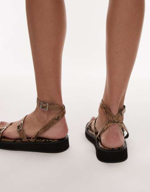 Topshop - Jake - Sandalen met gesp in slangenprint, 3 van 4