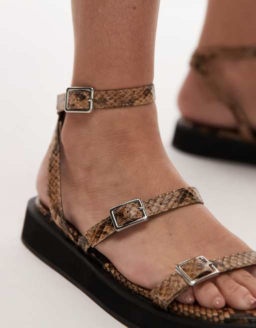 Topshop - Jake - Sandalen met gesp in slangenprint, 4 van 4