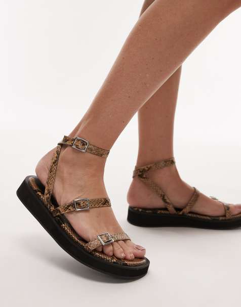Topshop - Jake - Sandales à imprimé serpent et boucles - view 1