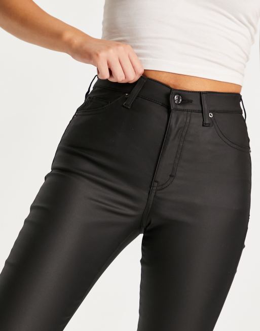 Leather look store jeans topshop