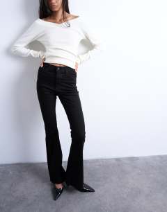 Jamie flare high rise jean in black