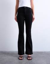 Topshop Jamie flare high rise jean in black