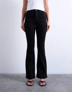 Jamie flare high rise jean in black