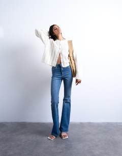 Jamie flare high rise jean in mid blue 