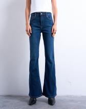 Topshop Jamie flare high rise jean in rich blue