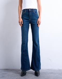 Jamie flare high rise jean in rich blue