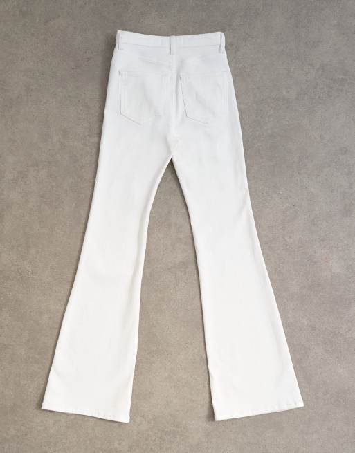 Topshop Jamie Flare high rise jean in white, 7 of 8