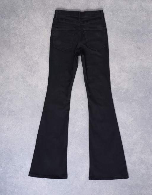 Topshop high rise Jamie flare jeans in black 