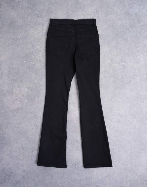 Topshop Jamie flare high rise jeans in black