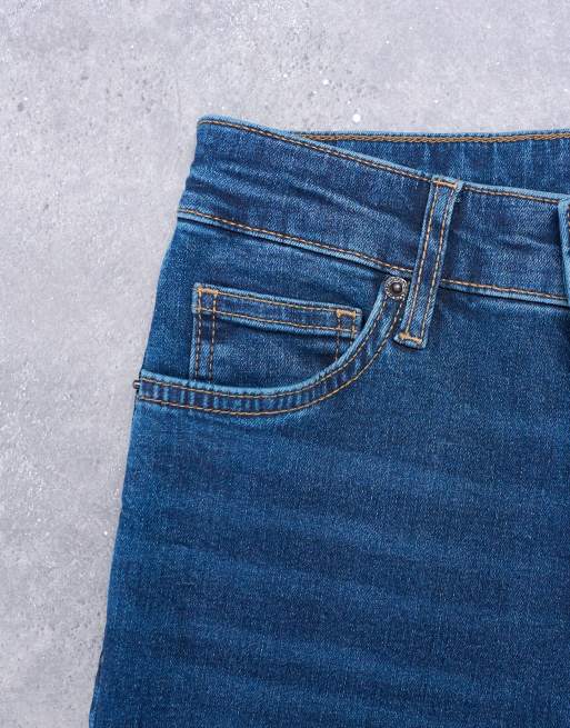 Topshop Jamie flare high rise jeans in rich blue, 6 of 7