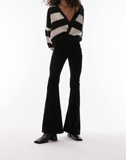 Topshop zip flare corduroy hot sale pants