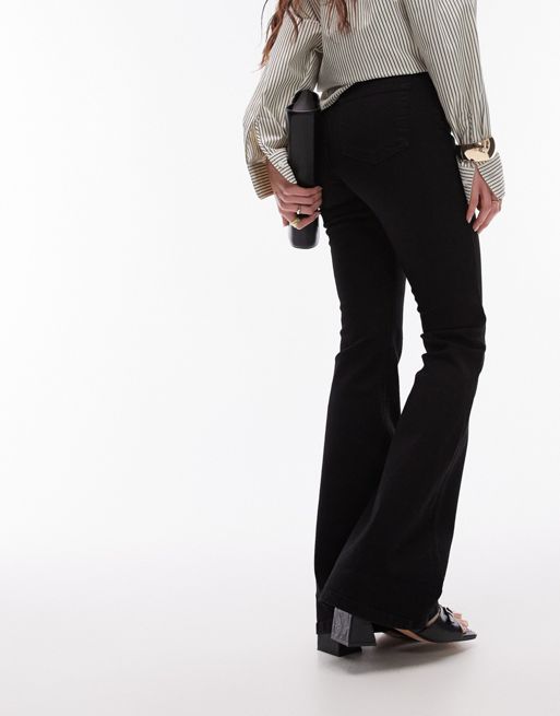 Smarty Pants women's cotton lycra bell bottom black color formal