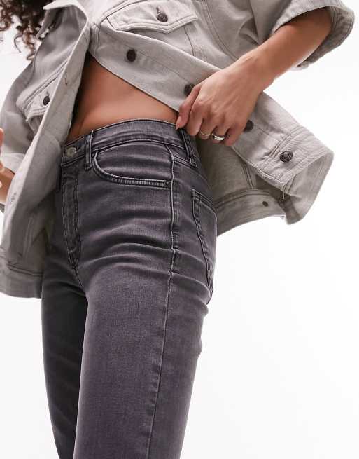 Topshop Jamie flare jeans in grey , 3 of 4