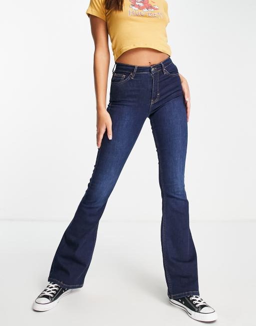 Topshop Jamie flare jeans in indigo | ASOS