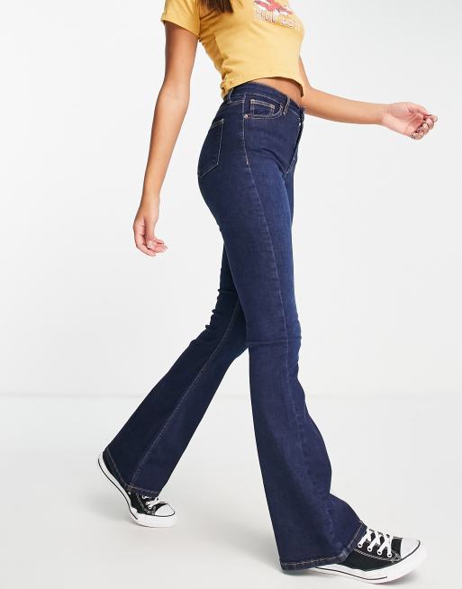 Topshop Jamie flare jeans in indigo | ASOS