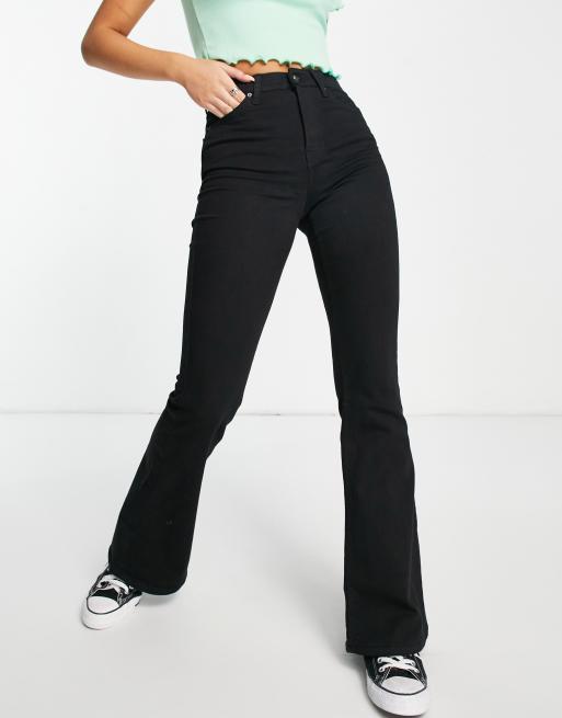 Topshop Jamie flared jeans in black