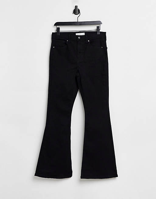 Jeans Topshop Jamie flared jeans in pure black 