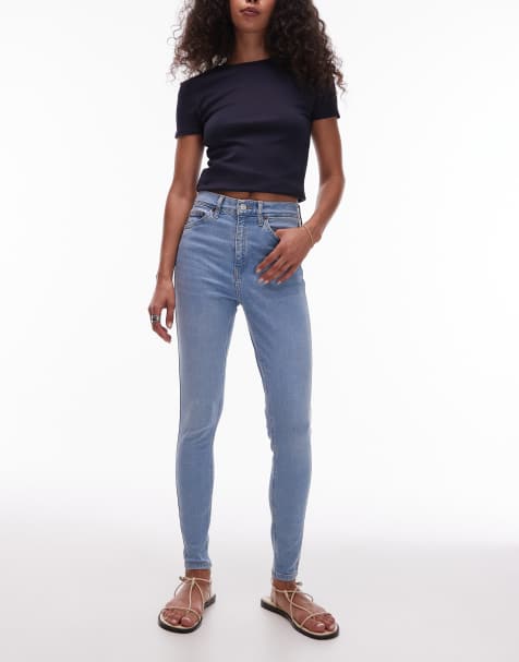 Topshop Jamie high rise skinny jean in bleach - view 1
