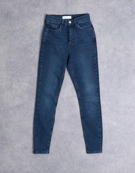 Topshop Jamie high rise skinny jean in blue black ASOS