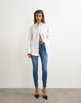 Topshop Jamie high rise skinny jean in mid blue