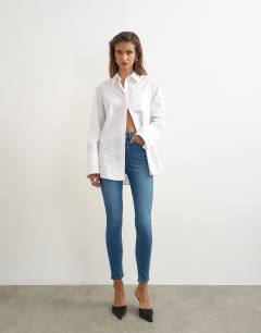 Jamie high rise skinny jean in mid blue