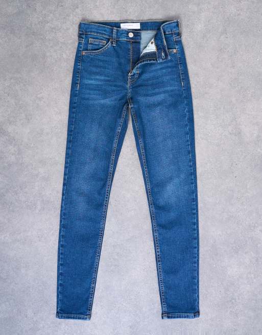 Topshop Jamie high rise skinny jean in rich blue ASOS