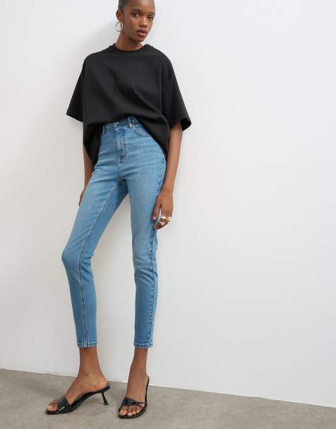 Topshop Jamie high rise skinny jean in vintage blue - view 1